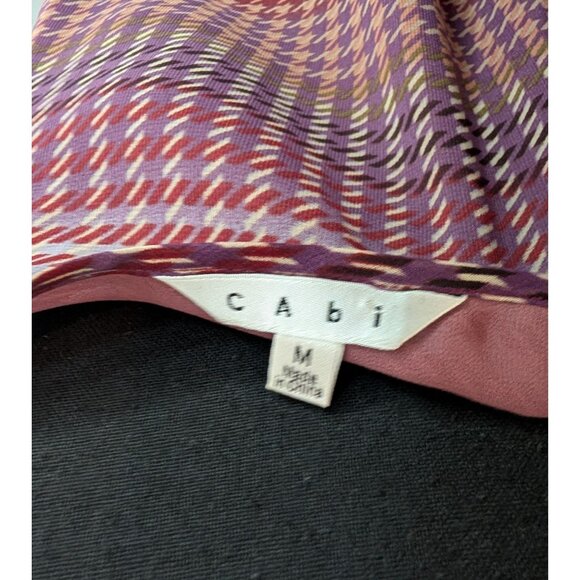 Cabi Pleated Red Purple White Houndstooth Camisole Style #555 - Medium - Picture 4 of 8